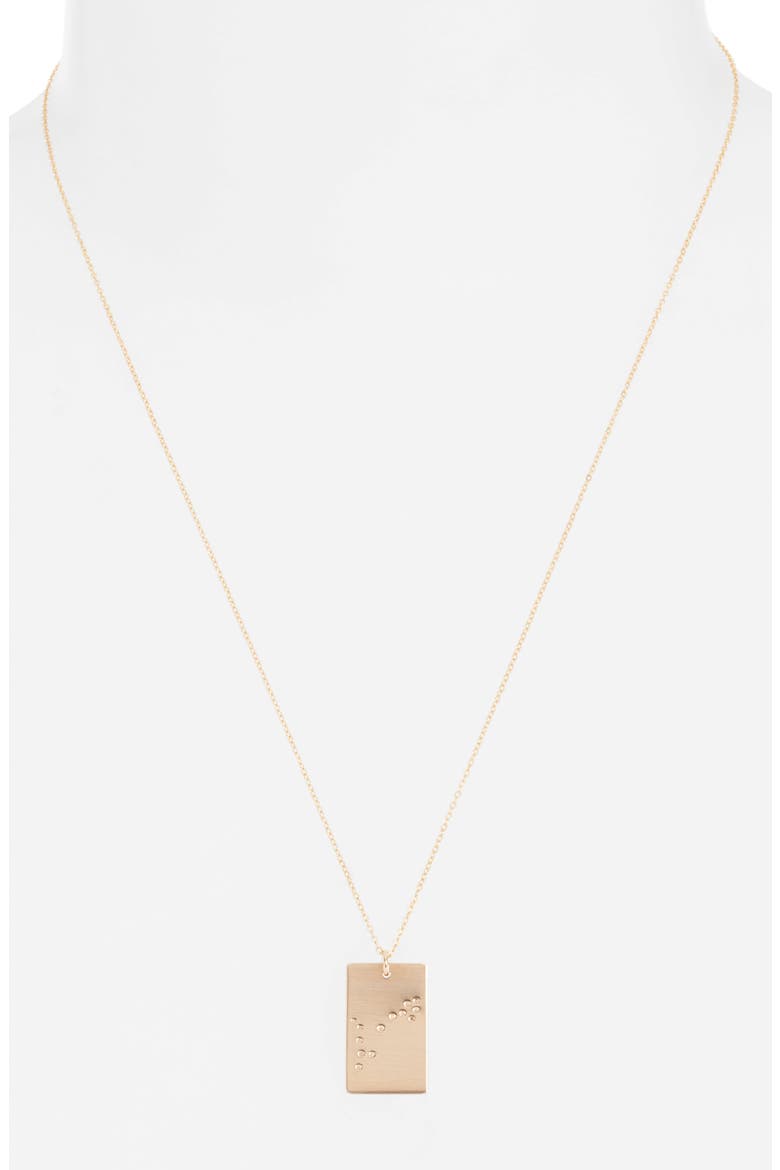 Zodiac Constellation Pendant Necklace, Alternate, color, GOLD / PISCES