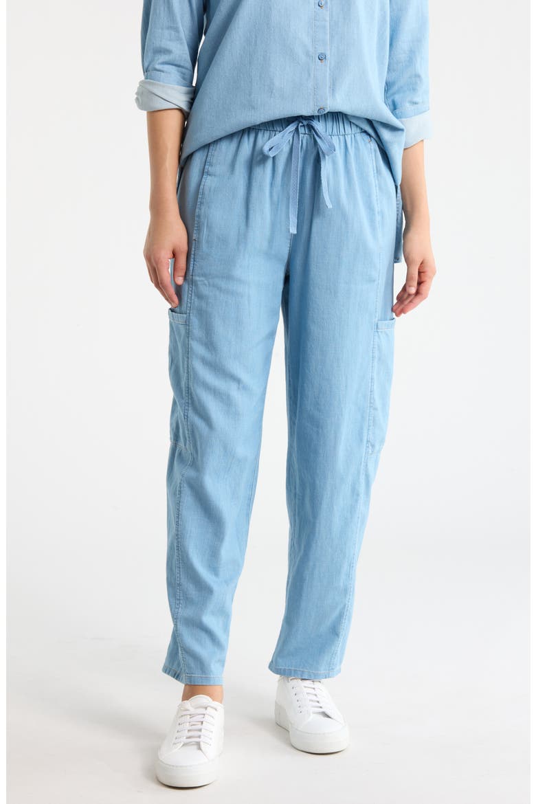 Ankle Lantern Cargo Pants, Main, color, WASHED INDIGO