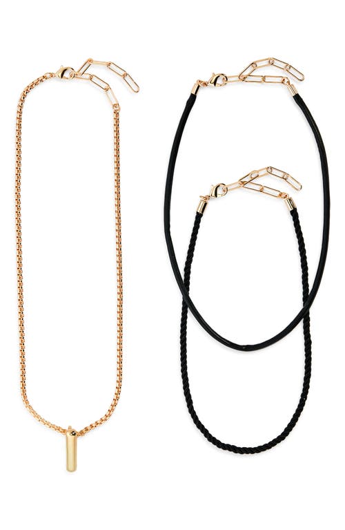 Open Edit Set Of 3 Interchangeable Initial Pendant Necklaces
