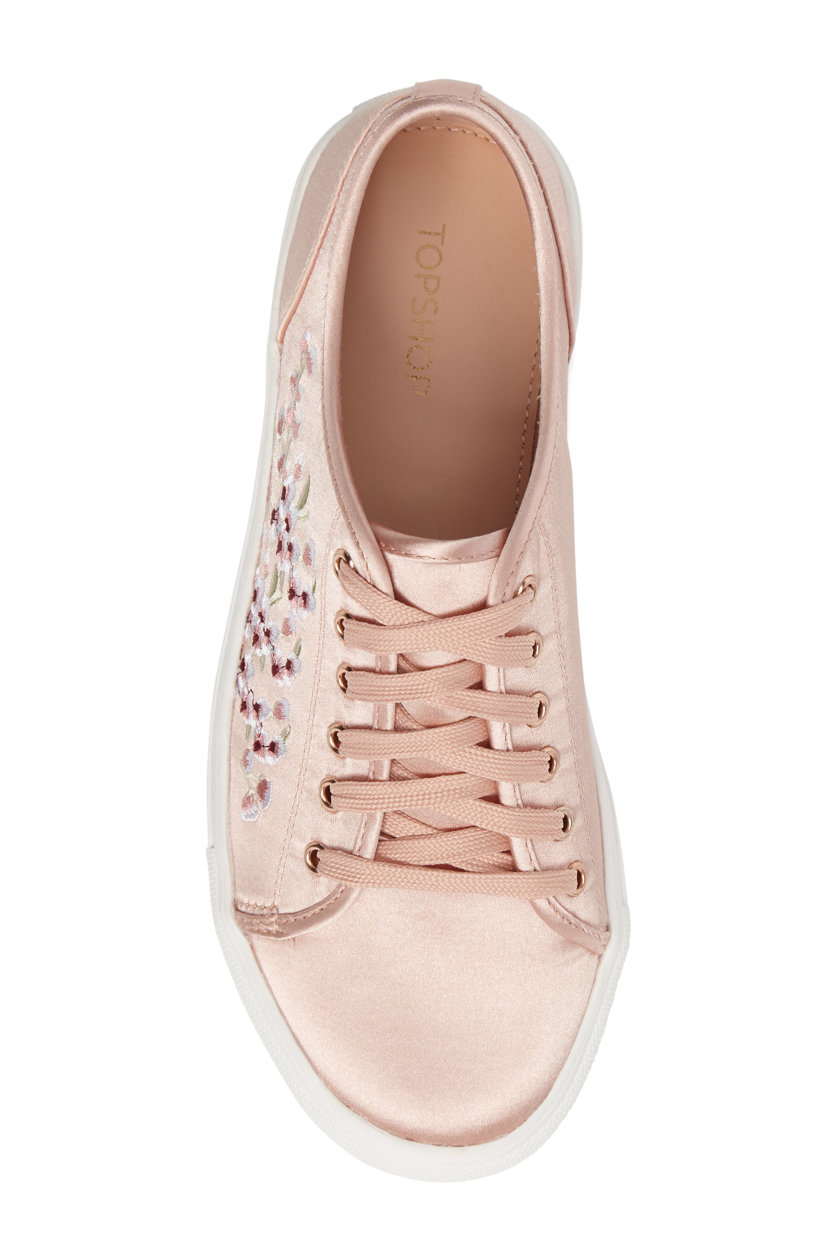 Topshop Cupid Embroidered Sneaker, Alternate, color, 