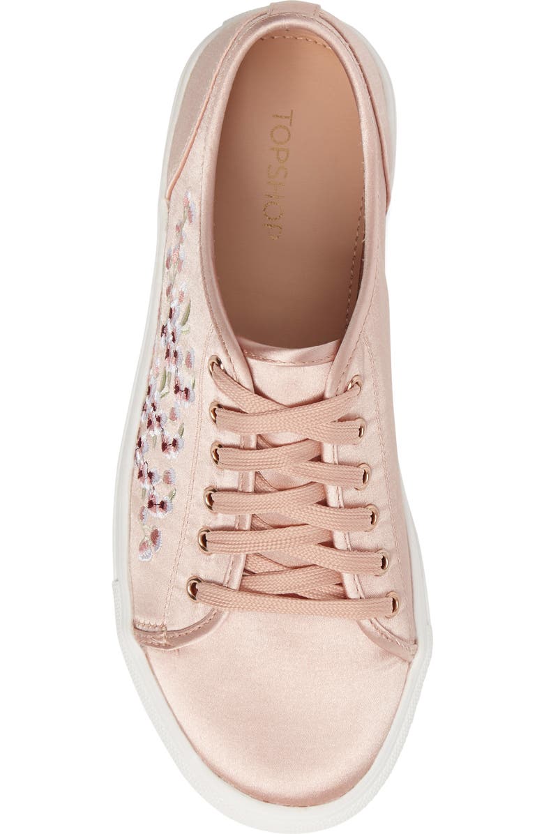 Topshop Cupid Embroidered Sneaker, Alternate, color,