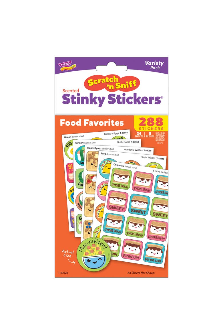 Scratch 'N Sniff Food Favorites, 288 Count Scented Stickers, Main, color, Multicolored