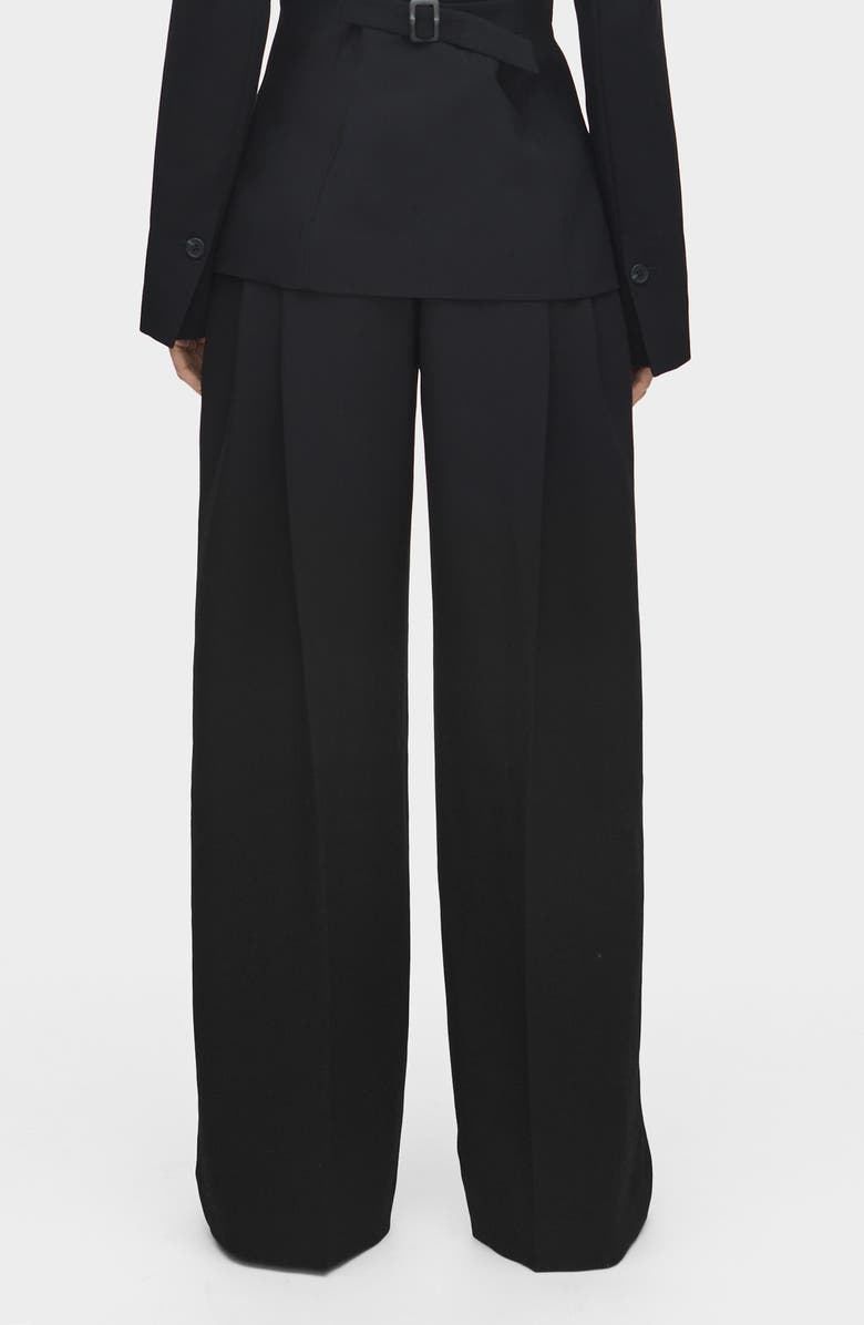 ALIGNE Genevieve Wool Blend Wide Leg Pants, Alternate, color, Black