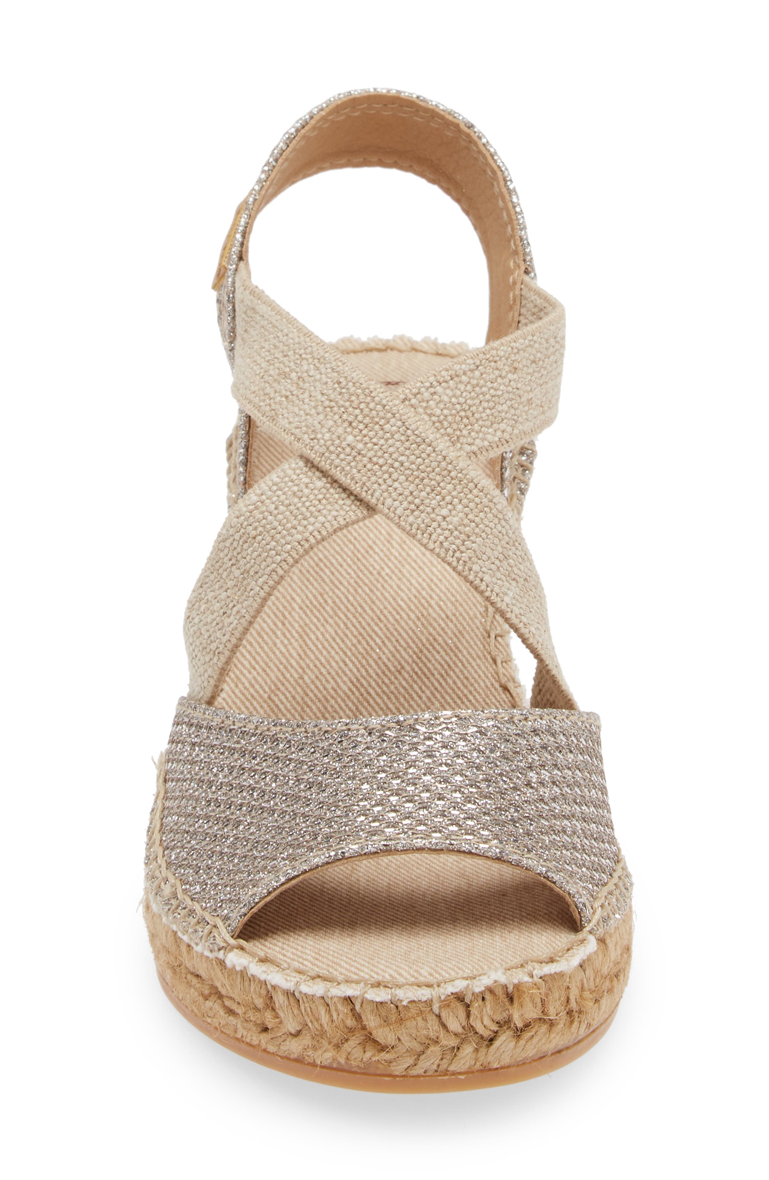 Toni Pons Sol Wedge Espadrille Sandal, Alternate, color, Platinum