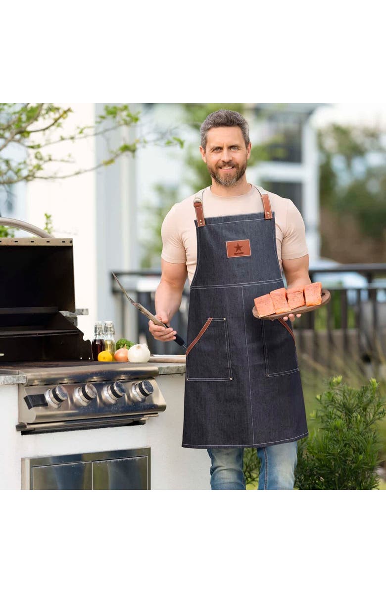 Evergreen Enterprises Dallas Cowboys Grill Apron and Glove Set, Alternate, color, Denim