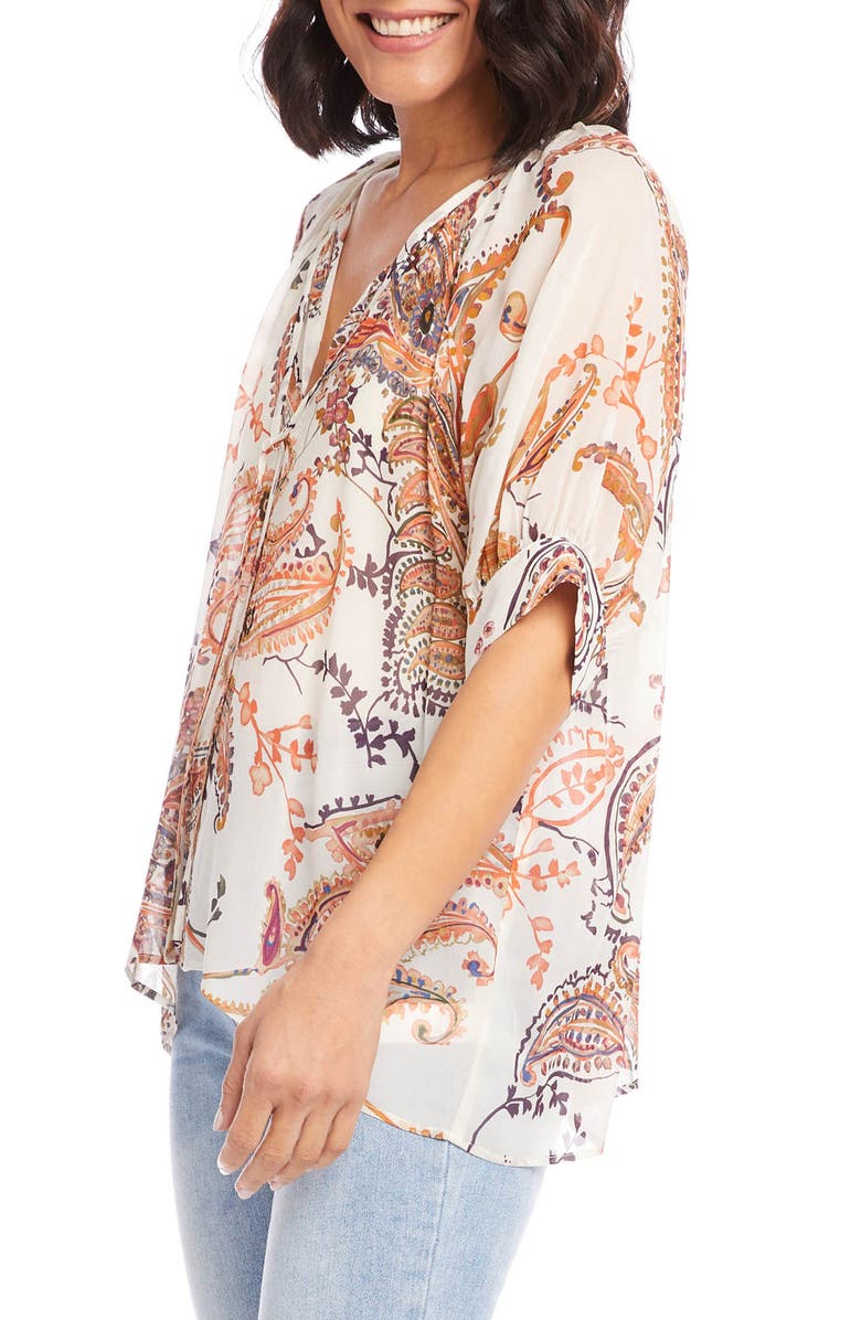 Karen Kane Tie Neck Peasant Top, Alternate, color,