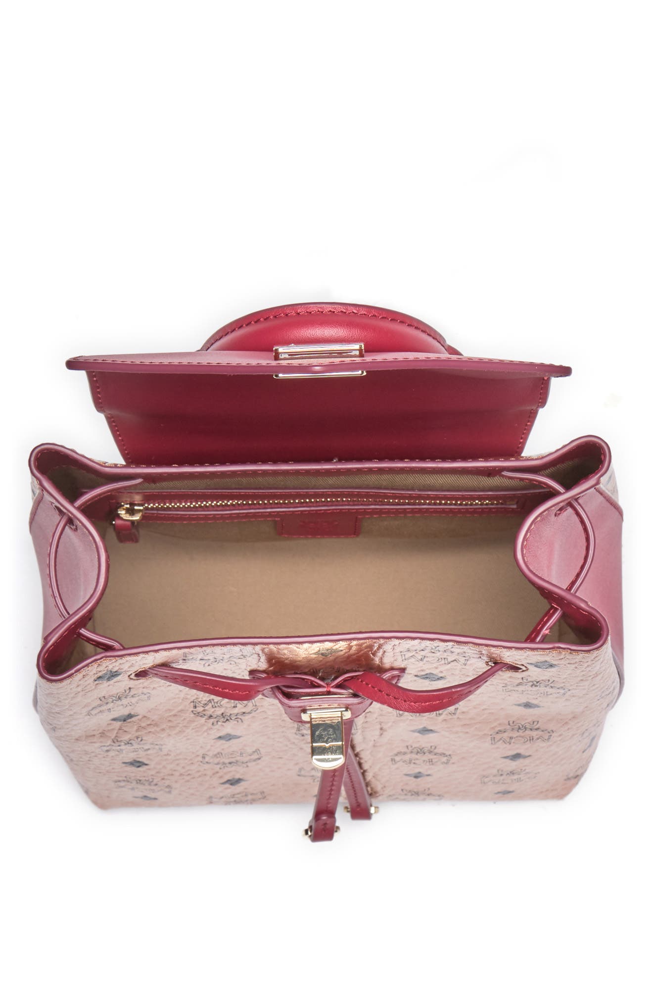 MCM MFO Colorblock Leather Backpack, Alternate, color, 