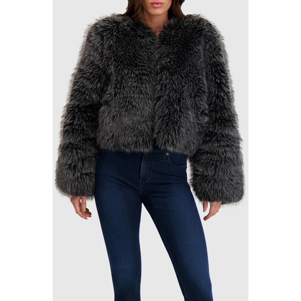 Lyla Grant Fur-free Fox (faux Fur) Bolero In Gray