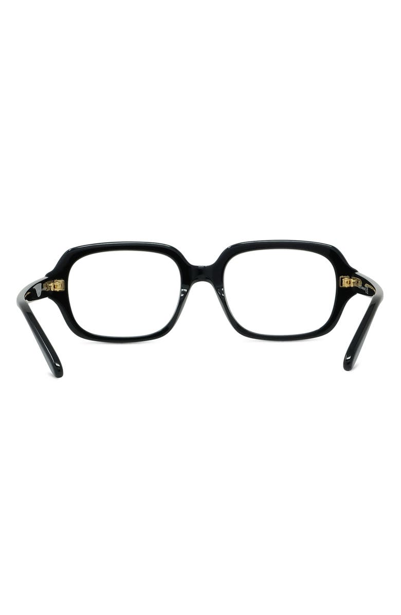 Loewe 53mm Rectangular Optical Glasses, Alternate, color, Shiny Black