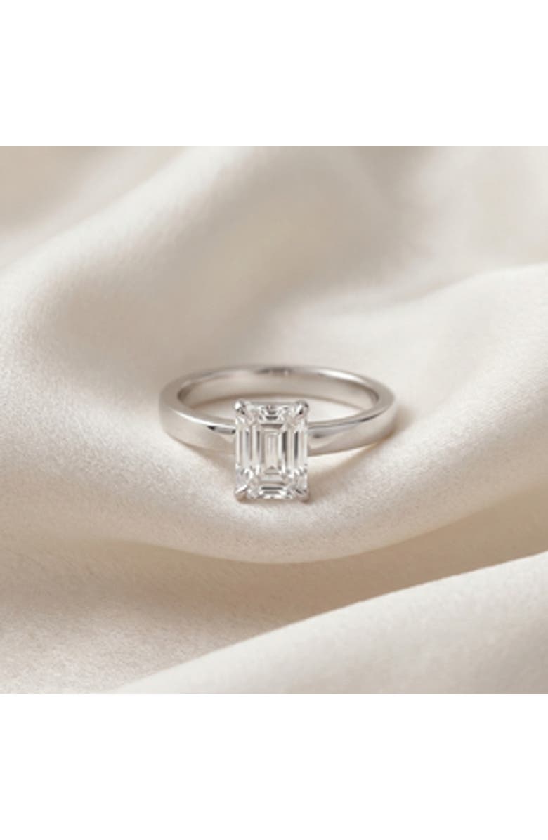 Bliss Diamond Certified 4Ct Emerald Diamond Cigar Band Engagement Ring Lab Grown, Alternate, color, 14K White Gold