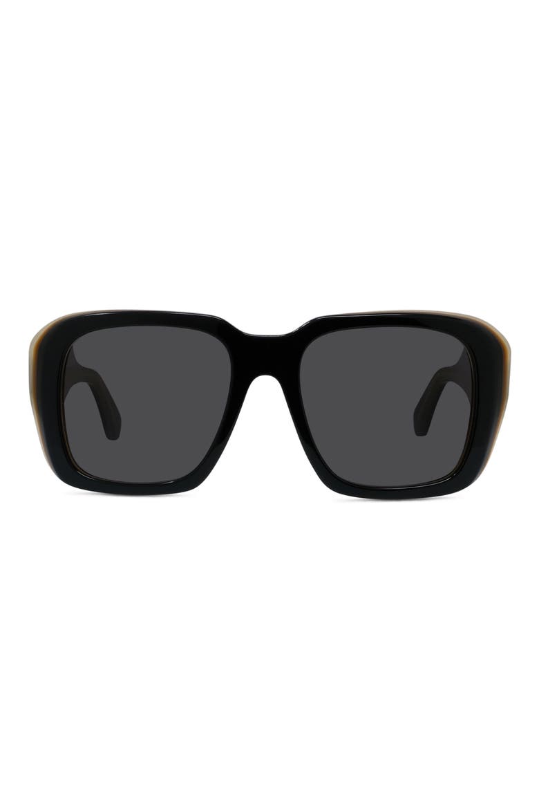 Signature 53mm Square Sunglasses, Main, color, SHINY BLACK / SMOKE
