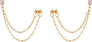Ettika Double Piercing Chain Drop Earrings