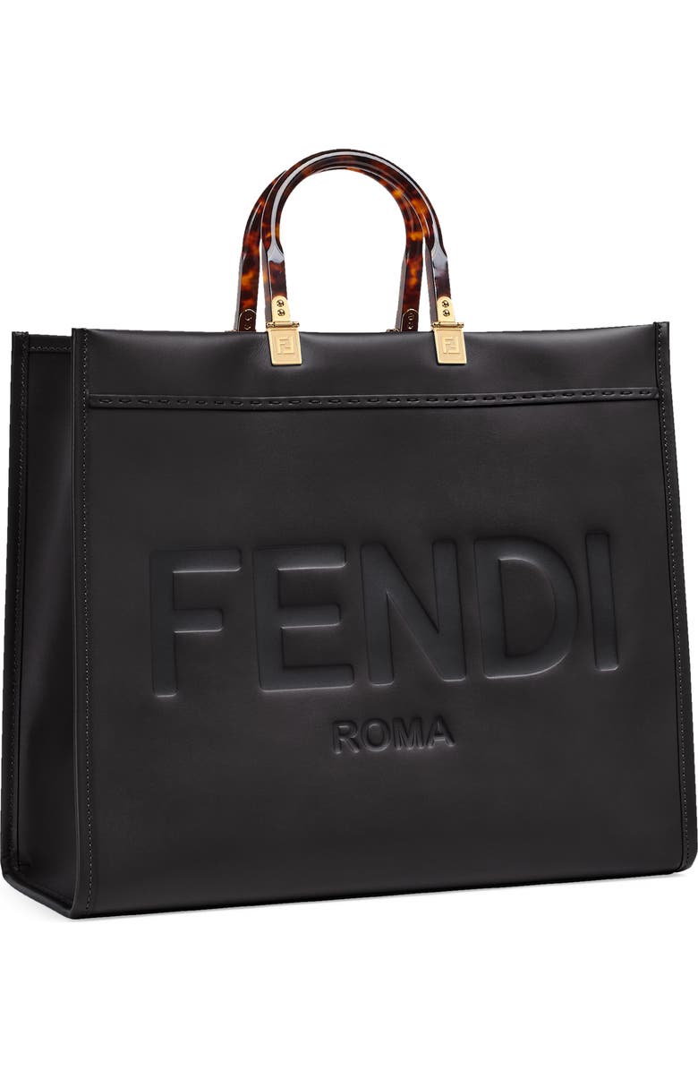Fendi Large Sunshine Leather Shopper, Alternate, color,