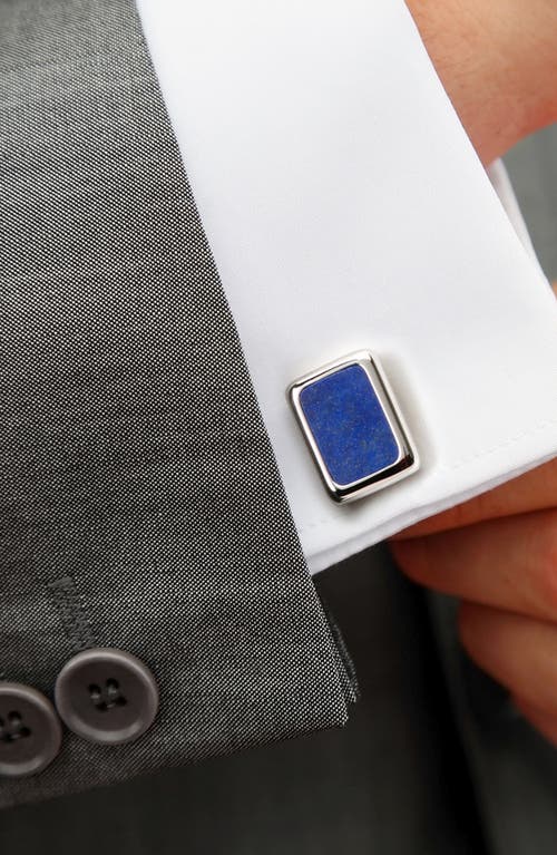 Cufflinks, Inc Jfk Sterling Silver & Lapis Cuff Links In Blue