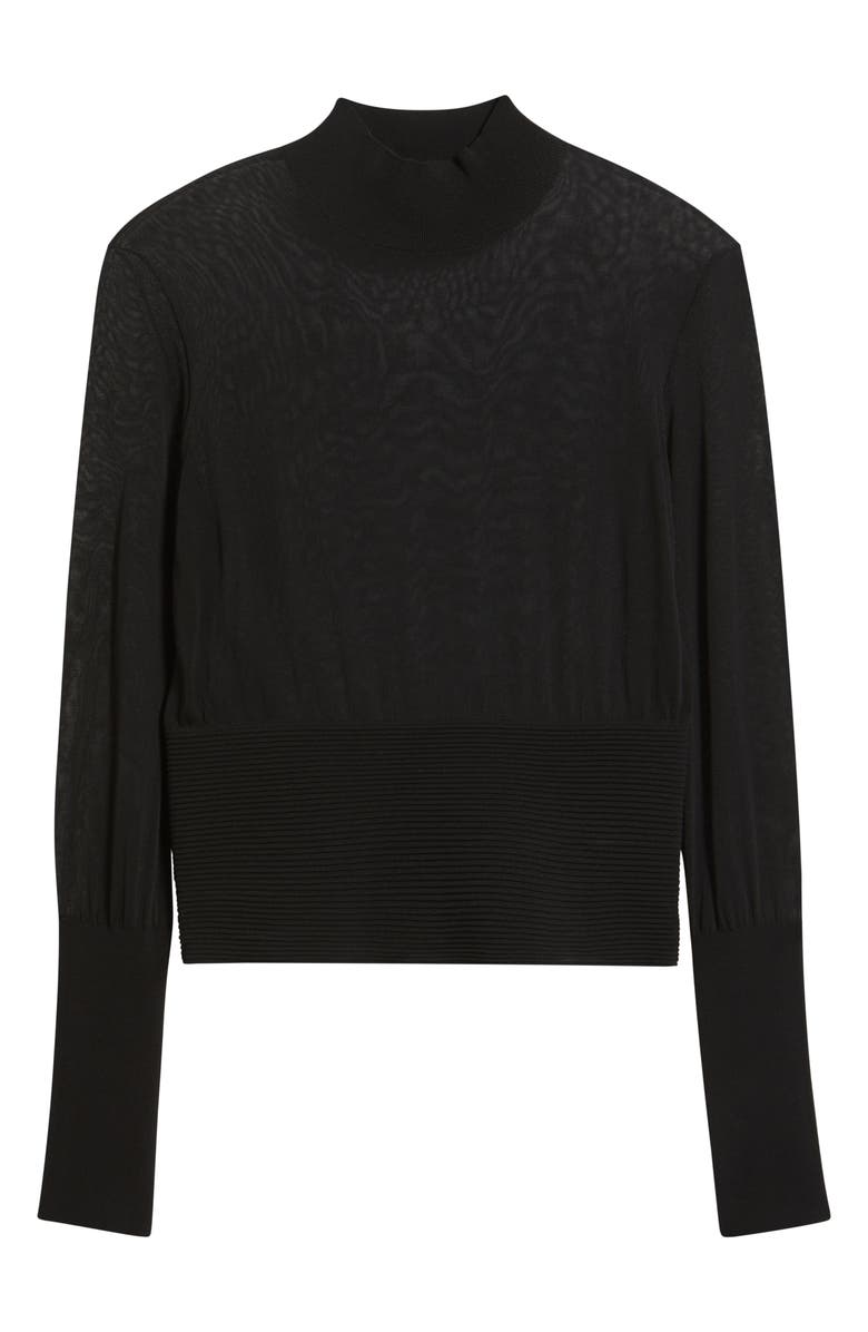 FRAME The Sleek Mock Neck Crop Sweater, Alternate, color, Black