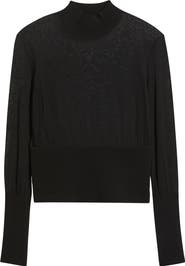 FRAME The Sleek Mock Neck Crop Sweater