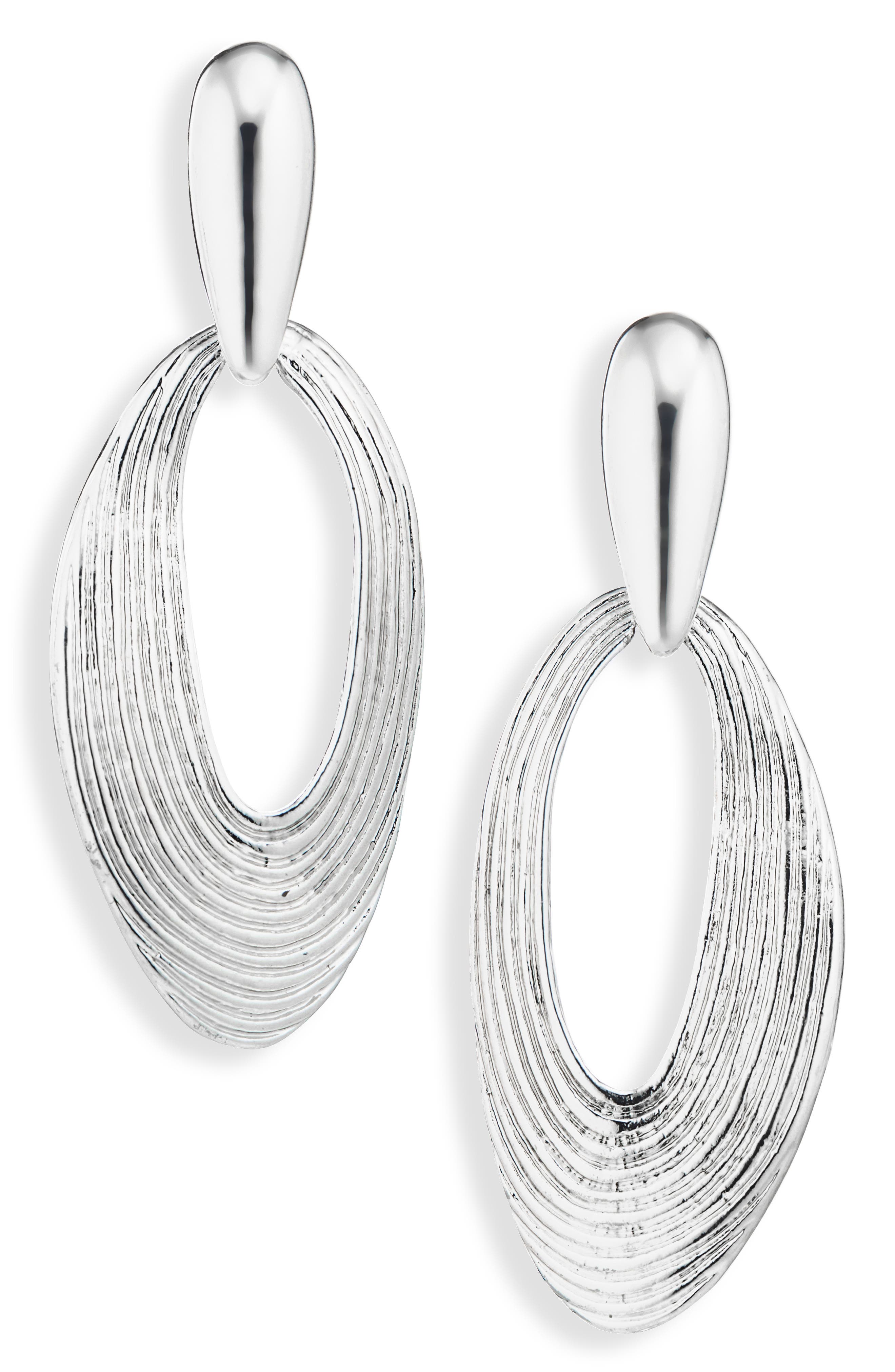 NORDSTROM RACK Ridged Oval Drop Earrings
