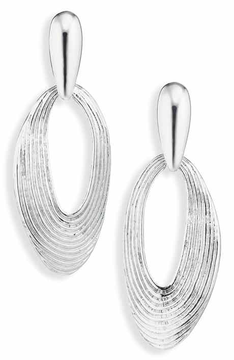 NORDSTROM RACK Ridged Oval Drop Earrings
