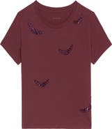 Zadig & Voltaire Beaded Wings Cotton T-Shirt