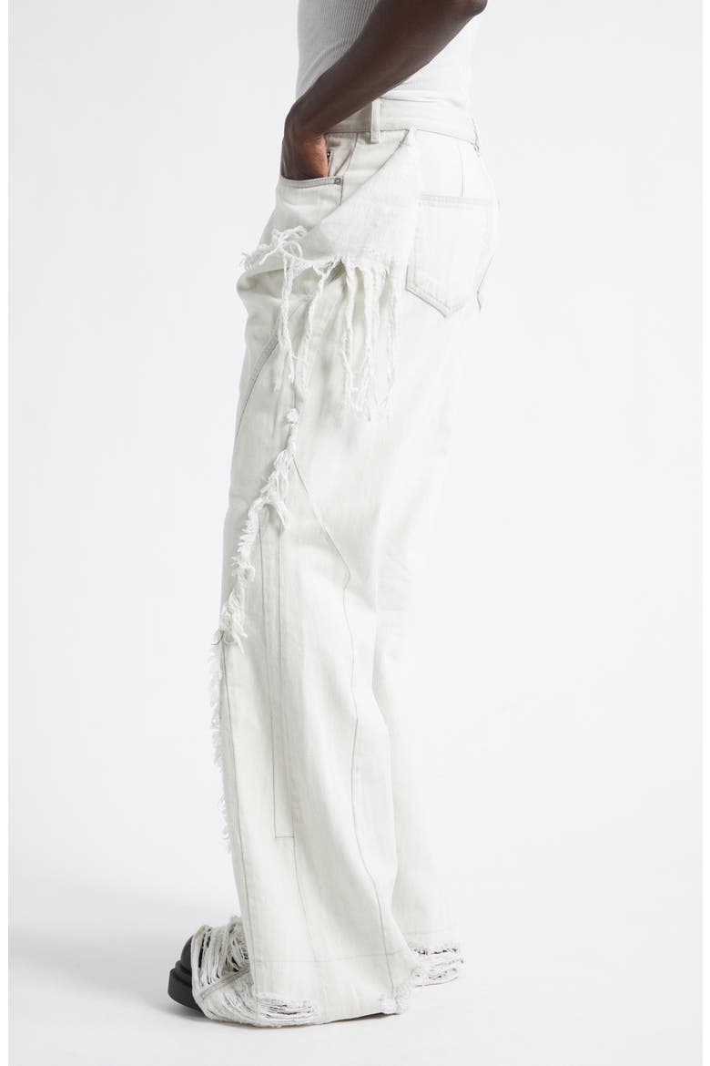 Slivered Shredded Bootcut Jeans, Alternate, color, MILK WASH