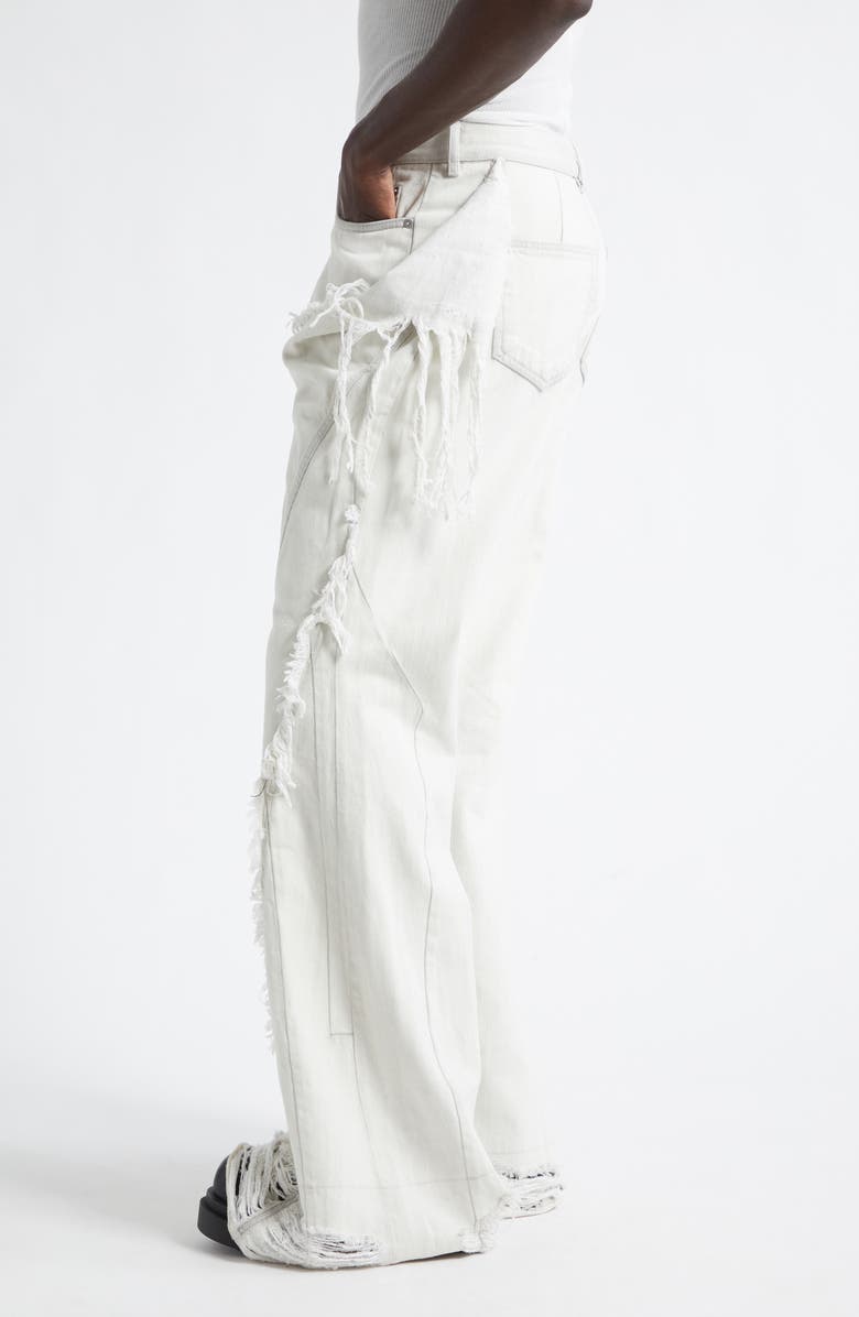 Rick Owens DRKSHDW Slivered Shredded Bootcut Jeans, Alternate, color, Milk Wash