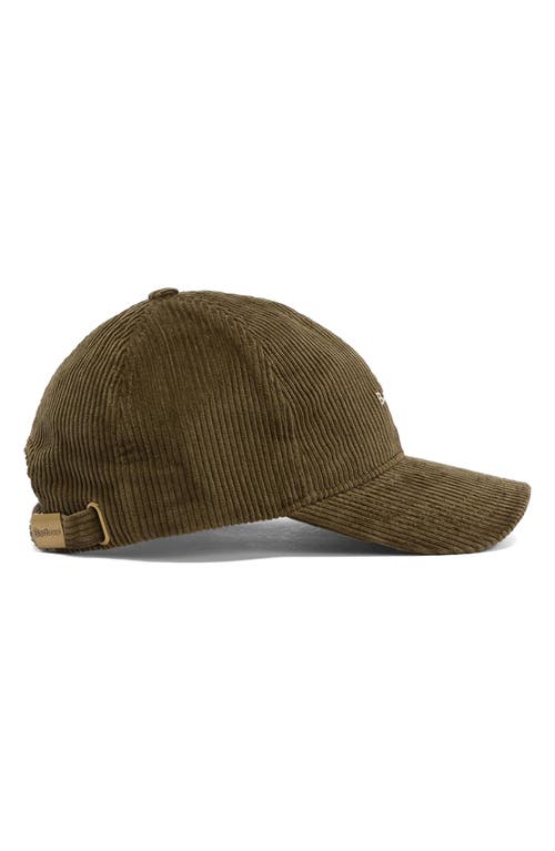 Barbour Preston Adjustable Corduroy Baseball Cap In Green