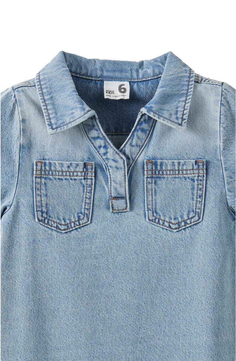 Cotton On Kids Kid's Denim Polo Dress, Alternate, color, Airlie Light Blue