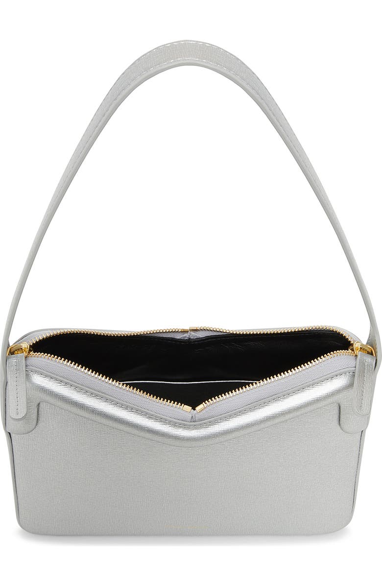Mansur Gavriel M Frame Metallic Leather Baguette Shoulder Bag, Alternate, color,