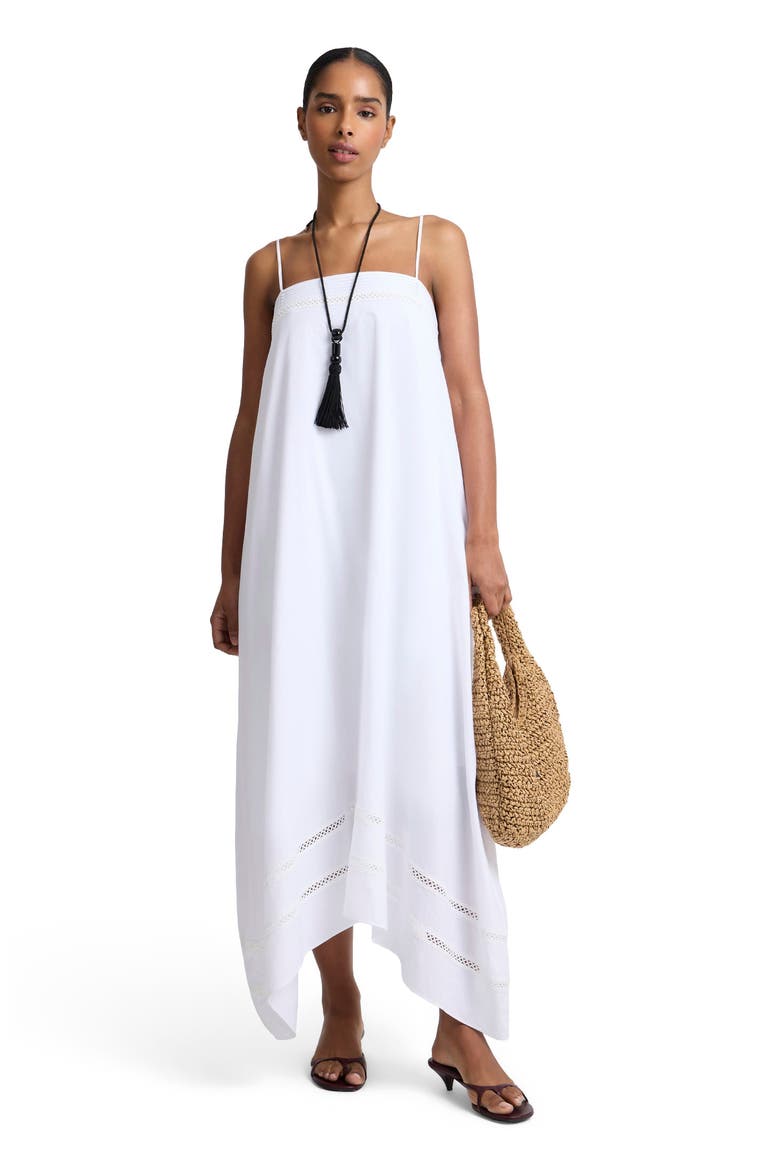 embellished handkerchief hem maxi dress in white Embellished Handkerchief Hem Maxi Dress in White Oh Polly