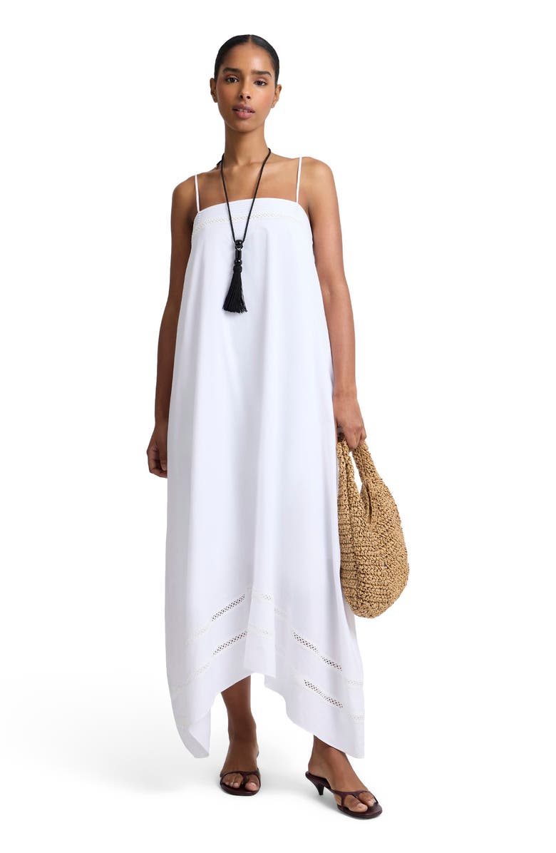 Onia Square Neck Handkerchief Dress, Main, color, White