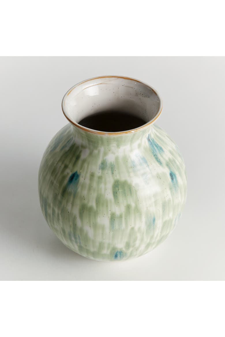 Brosse Vase Large - Green/Blue Stoneware Accent Decor, Alternate, color, Blue