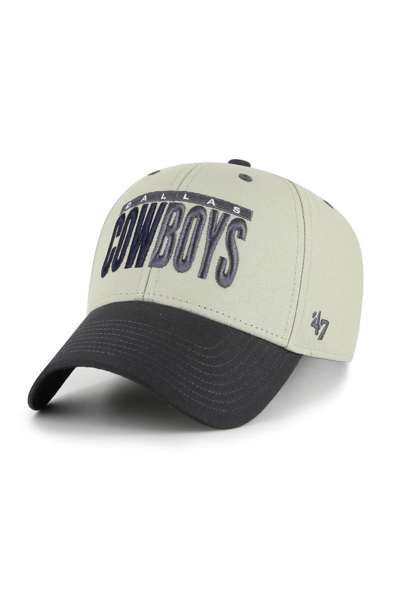 Men's '47 Gray/Black Dallas Cowboys Half Block Text MVP Adjustable Hat, Main, color, Gray