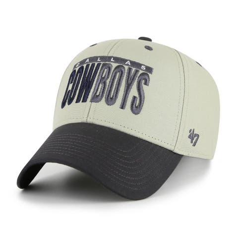 Men's '47 Gray/Black Dallas Cowboys Half Block Text MVP Adjustable Hat