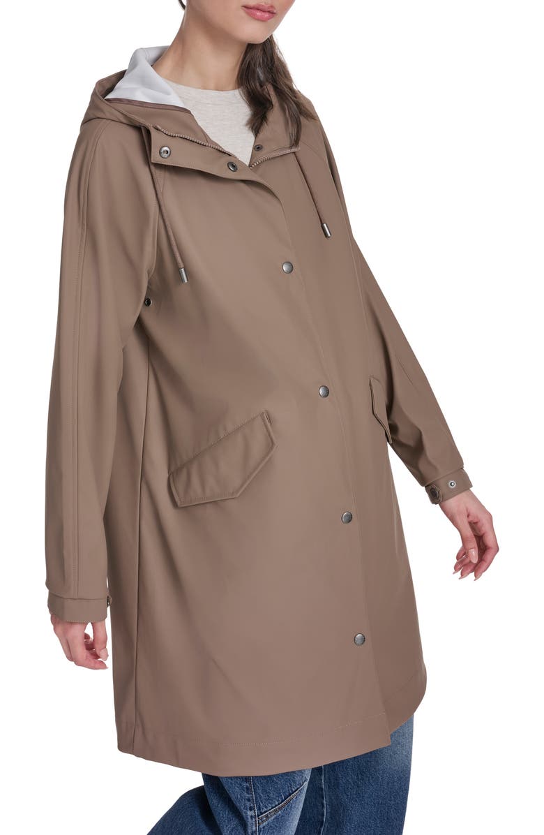 Levi
s Water Resistant Hooded Long Rain Jacket, Alternate, color, Pine Bark