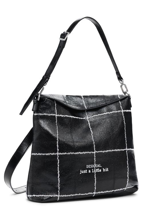 Desigual Medium Convertible Check Backpack In Black