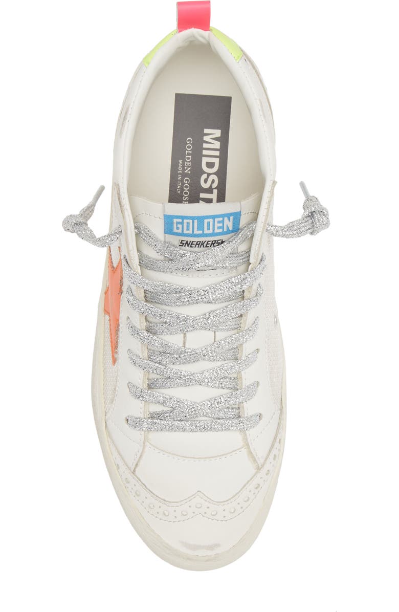 Golden Goose Mid Star Sneaker, Alternate, color, White/ Orange