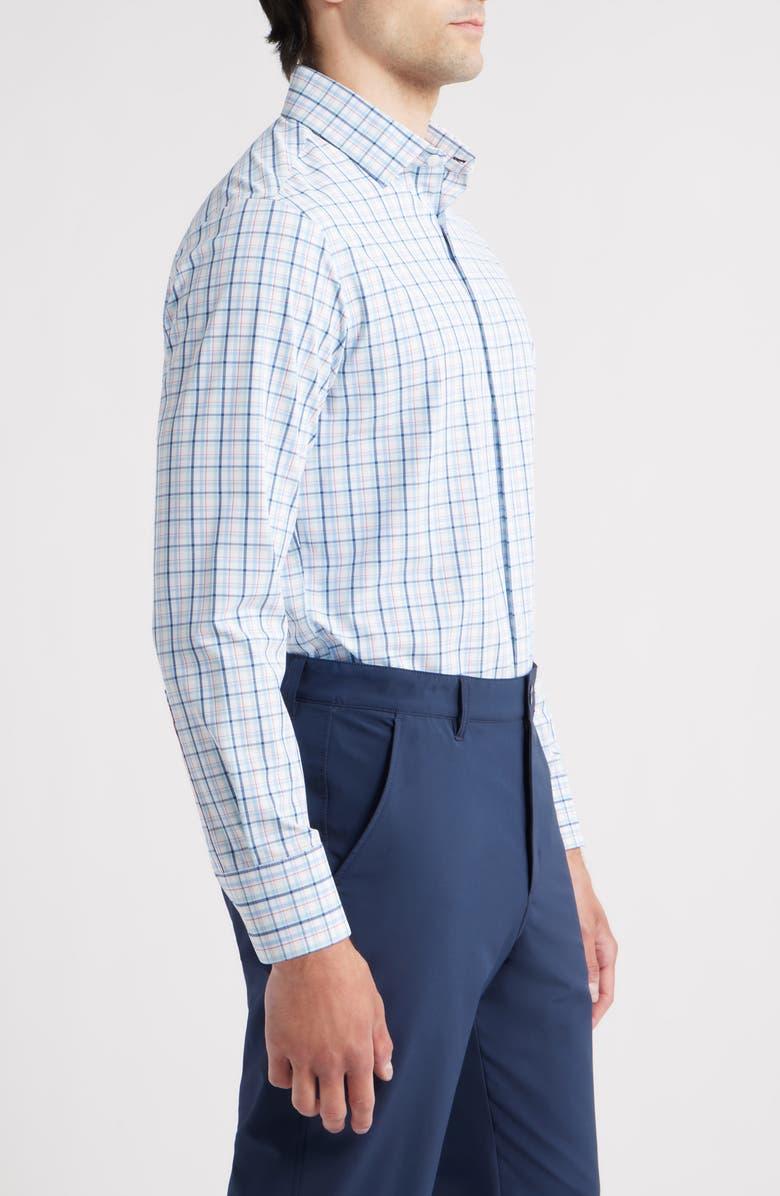 Mizzen+Main Leeward Trim Fit Plaid Button-Up Shirt, Alternate, color, Turquoise Travis Plaid