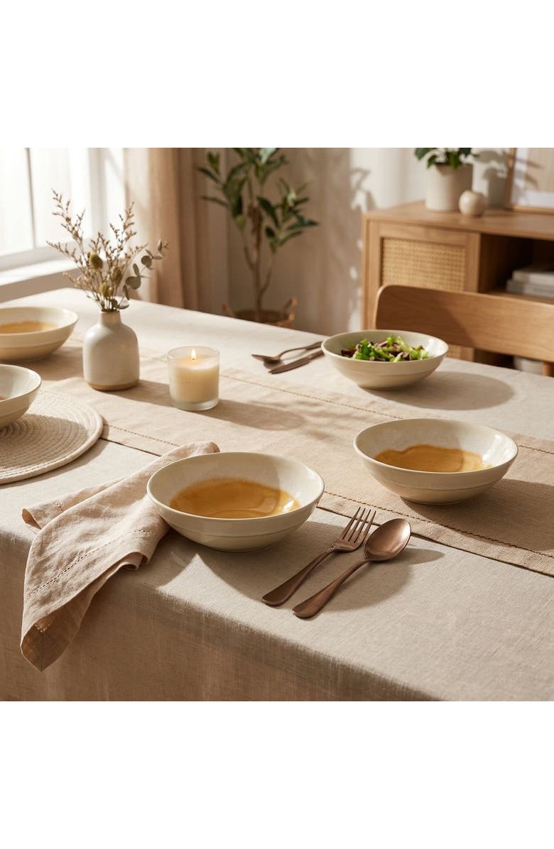 Zsa Zsa Zsu Leiria Bowl Stoneware 6 In Set Of 4, Alternate, color, Cream