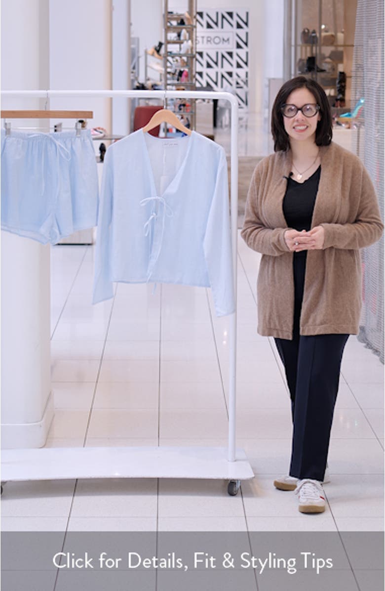 Flynn Cotton Tie Front Top & Drawstring Shorts Set, sales video thumbnail