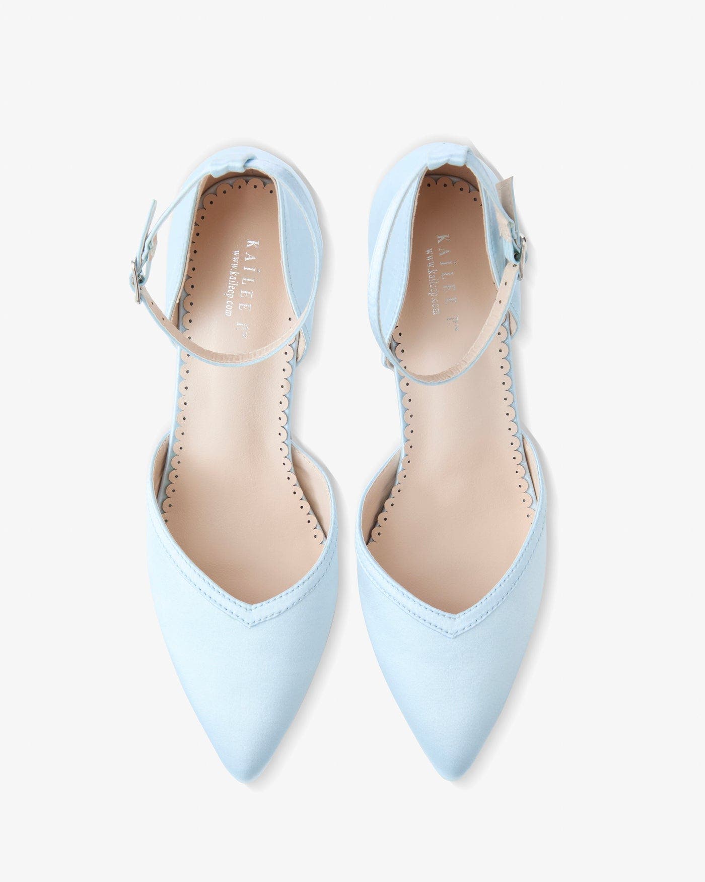 Kailee P Sally Satin Block Heels Wedding Shoes, Alternate, color, Light Blue