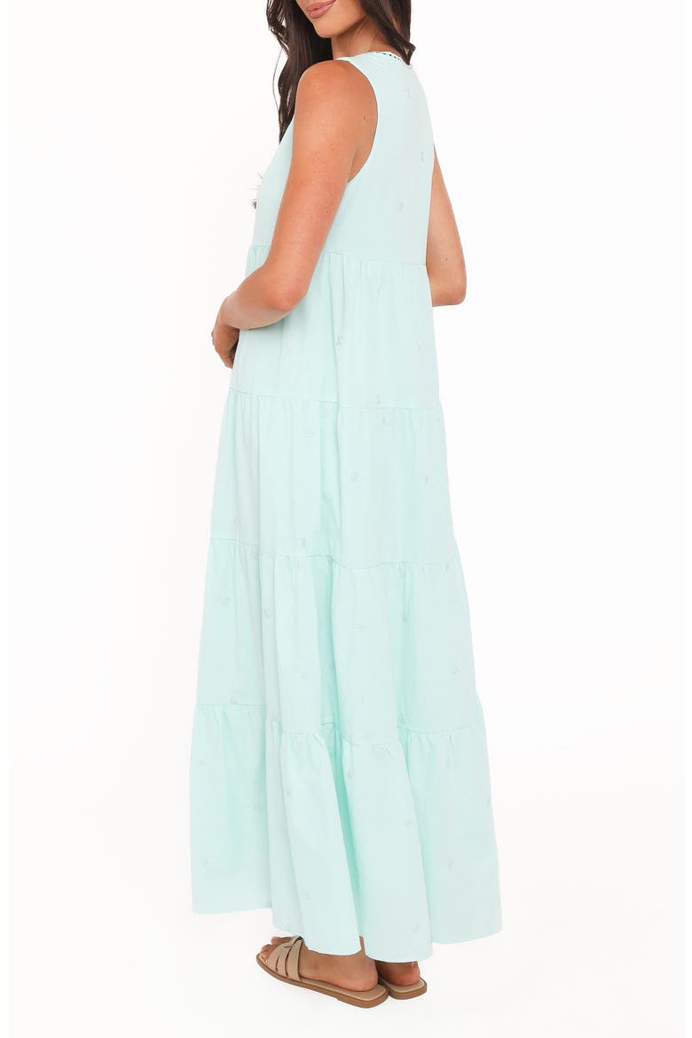 Lovisa Eyelet Cotton Maxi Dress, Alternate, color, JADE