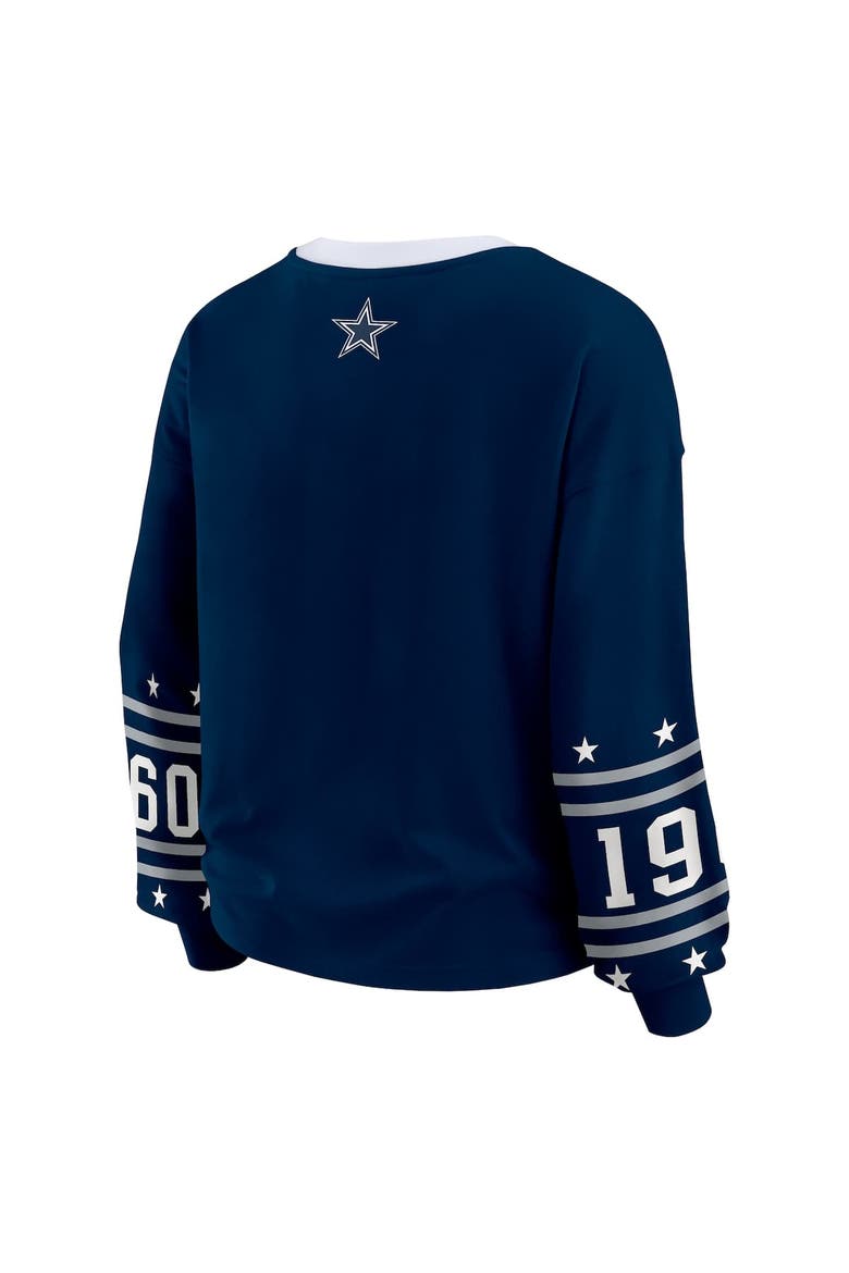 Women's WEAR by Erin Andrews  Navy Dallas Cowboys Sport Long-Sleeve T-Shirt, Alternate, color, Navy