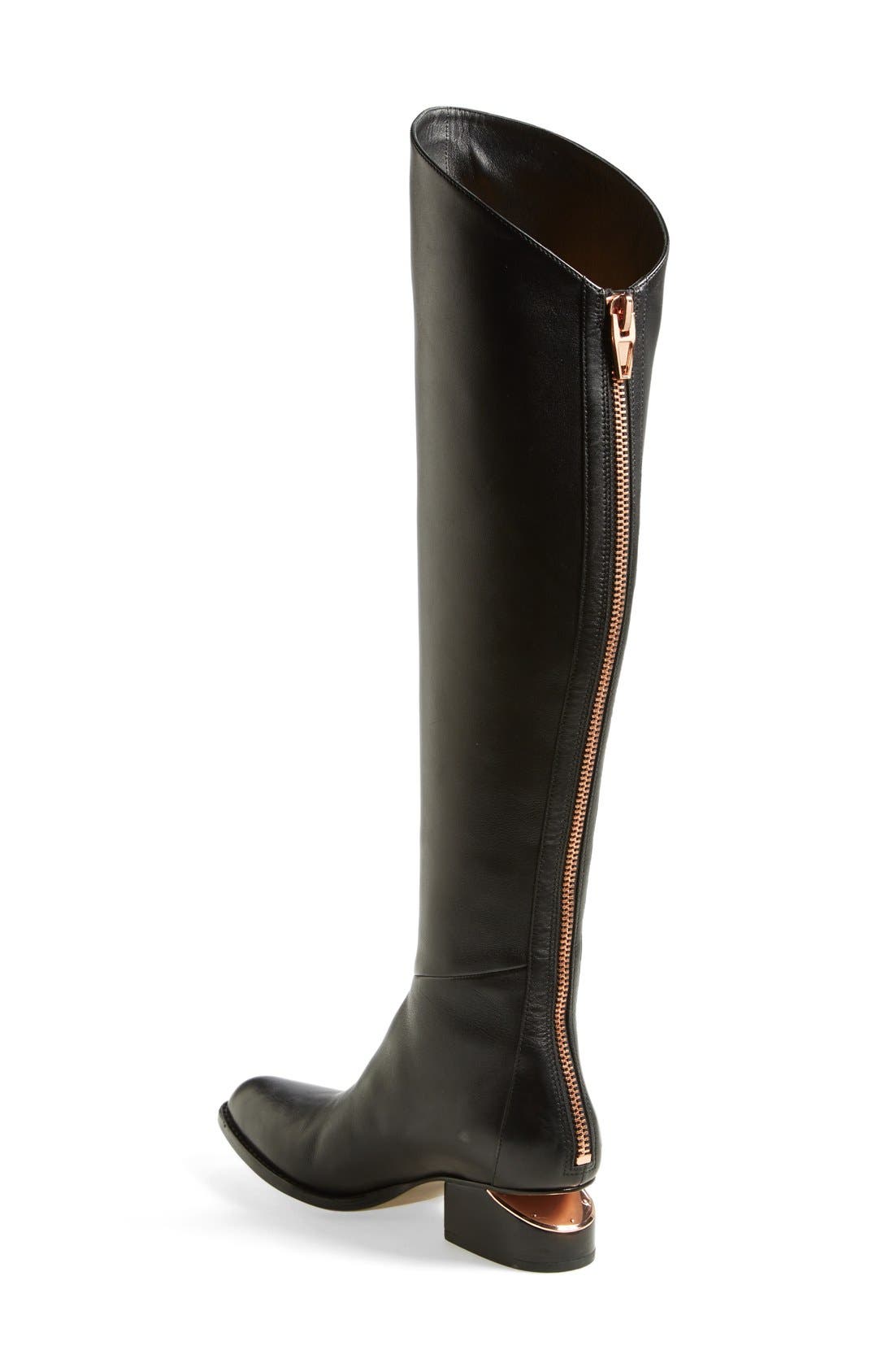 'Sigrid' Tall Boot, Alternate, color, BLACK/ ROSE GOLD