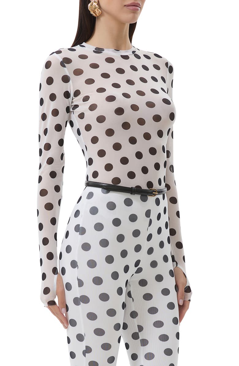 AFRM Kaylee Printed Long Sleeve Mesh Top, Alternate, color, 