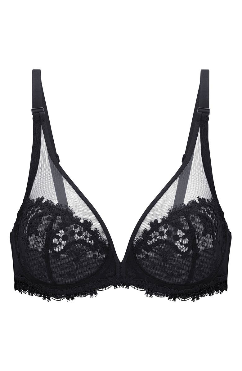 Simone Perele Wish Underwire Plunge Bra, Alternate, color, Black