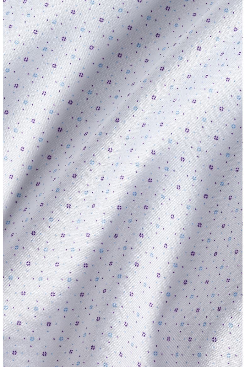 Slim Fit Cotton Blend Dress Shirt, Alternate, color, WHITE/ PURPLE