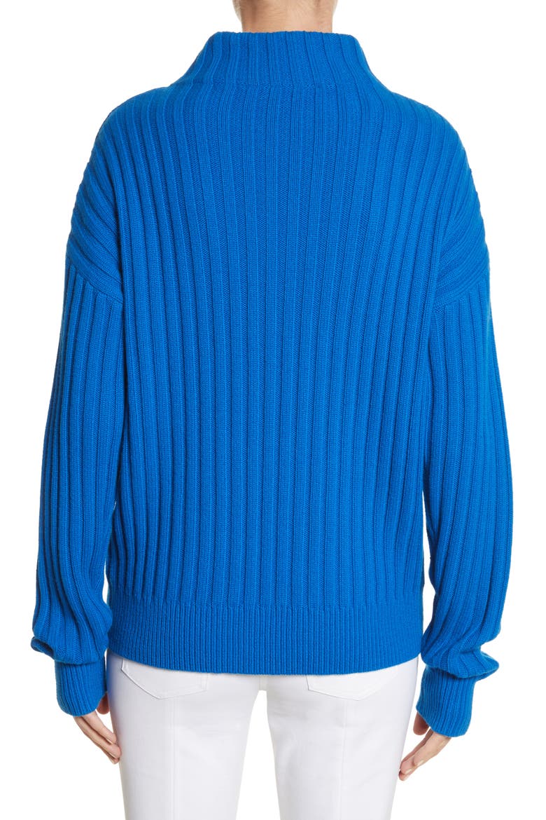 Cashmere Funnel Neck Pullover, Alternate, color, MEDITERRANEAN
