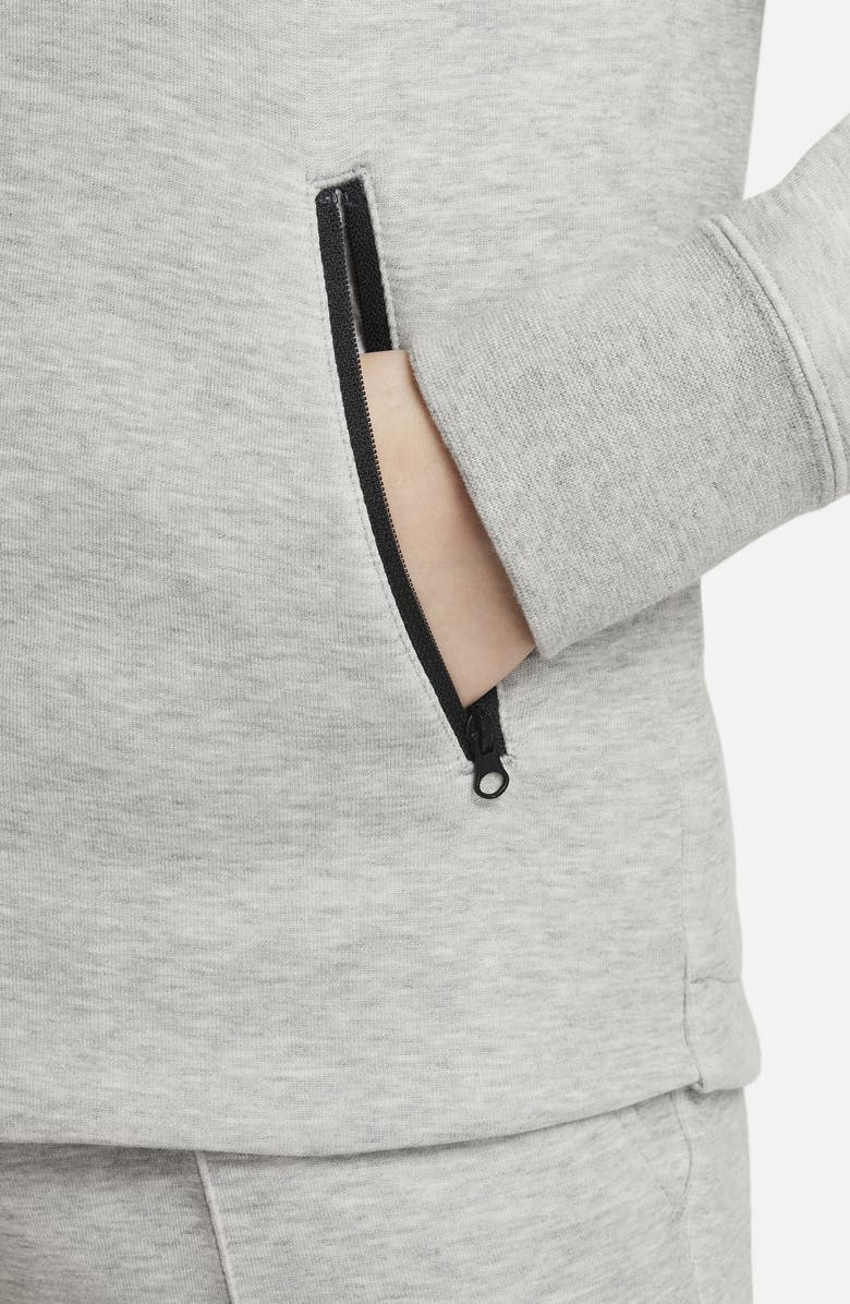Nike Kids' Tech Fleece Full Zip Hoodie, Alternate, color, 063 Dark Grey Heather/Black