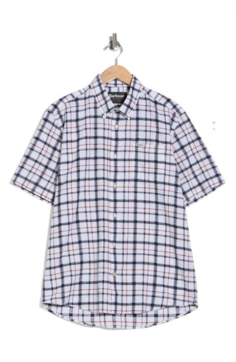 Glover Short Sleeve Linen & Cotton Blend Button-Up Shirt