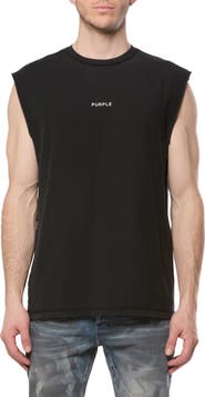 PURPLE BRAND Textured Sleeveless Cotton Top